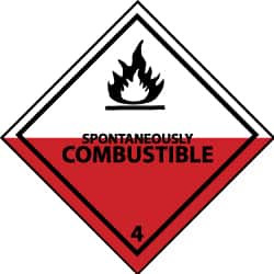 AccuformNMC Spontaneously Combustible DOT Shipping Label 4" High x 4" Wide DL21ALV - 79617205