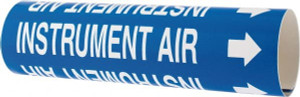 Made in USA Pipe Marker with Instrument Air Legend and Arrow Graphic 2-1/2 to 3-1/4" Pipe Outside Diam, White on Blue 36956225 - 36956225
