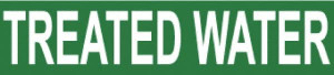 AccuformNMC Pipe Marker with Treated Water Legend and No Graphic 1-1/2 to 2" Pipe Outside Diam, White on Green B1258G - 75904607