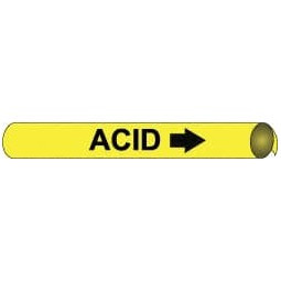 AccuformNMC Pipe Marker with Acid Legend and Arrow Graphic 2-1/2 to 3-1/4" Pipe Outside Diam, Black on Yellow C4001 - 75904714