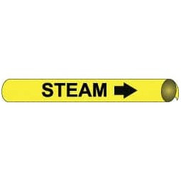 AccuformNMC Pipe Marker with Steam Legend and Arrow Graphic 10 to 10" Pipe Outside Diam, Black on Yellow H4097 - 81781312