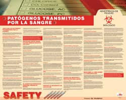 AccuformNMC 30" Wide x 24" High Laminated Paper Bloodborne Pathogens Information Poster Spanish SPPST005 - 08516288