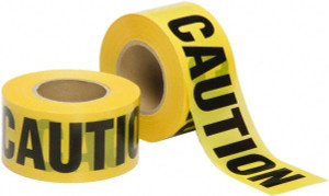 Ability One 1,000 ft. Long x 3" Wide Roll, Polyethylene, Black & Yellow Barricade Tape Message: CAUTION 9905016134244 - 53682076