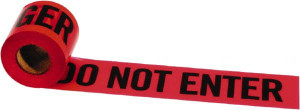 IRWIN 300 ft. Long x 3" Wide Roll, Polyethylene, Black & Red Barricade Tape Message: Danger - Do Not Enter 66202 - 60382884