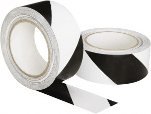 Ability One 2" x 108 ft. Vinyl Floor & Egress Tape Black & White, Striped, General Traffic 7510016171441 - 43533819
