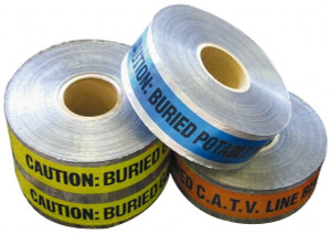 AccuformNMC Caution: Buried Fiber Optic Line Below, Detectable Underground Tape 1,000 Ft. Long x 2 Inch Wide Roll, Polyethylene on Aluminum, 5 mil Thick, Orange DT2 OFBO - 75005223