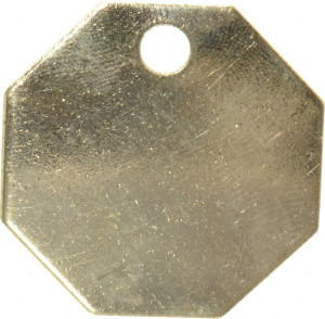 C.H. Hanson 1-1/4 Inch Diameter, Octagonal, Brass Blank Metal Tag Blank, 50 Pieces 947B-50 - 36929115