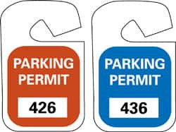 AccuformNMC 100 Qty 1 Pack 4-3/4" High x 2-3/4" Wide, PARKING PERMIT Parking/Vehicle Hang Tag 1 Side, Unrippable Vinyl, Red PP15B - 04432118