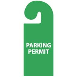 AccuformNMC 8-1/4 Inch High x 3-1/4 Inch Wide, PARKING PERMIT Parking/Vehicle Hang Tag 1 Side, Plastic, Green, English VHT4 - 82737719