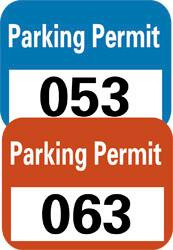AccuformNMC 100 Qty 1 Pack Parking Permit (201-300), 4-3/4" Wide x 2-3/4" High, Vinyl Traffic Sign Blue, Rectangle PP10C - 93137735