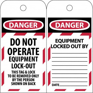 AccuformNMC Pack of (250), 3" High x 6" Long, DANGER - THIS TAG & LOCK TO BE REMOVED ONLY BY THE PERSON SHOWN, English Safety & Facility Lockout Tags Tag Header: Danger, 2 Sides, Black & Red Poly LOTAG1ST250 - 69391043