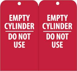 AccuformNMC 25 Qty 1 Pack 3" High x 6" Long, EMPTY CYLINDER-DO NOT USE, English Safety & Facility Accident Prevention Tag Tag Header: Danger, 2 Sides, Red & White Unrippable Vinyl RPT35 - 82737479