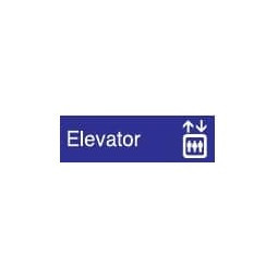 AccuformNMC Elevator, 10" Wide x 3" High, Plastic Sign English, White on Blue, Wall Mount EN11BL - 05197330