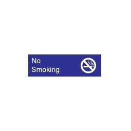 AccuformNMC No Smoking, 10" Wide x 3" High, Plastic Sign English, White on Blue, Wall Mount EN15BL - 05197538