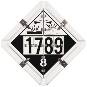 AccuformNMC DOT Flip Placards, Type: Combination, Number of Legends: 5, Legend: Oxidizer Class 5.1, Flammable Class 3, Poison Class 6, Corrosive Class 8, Inhalation Hazard Class 6, Material: Aluminum, Height: 13-3/4, Width: 13-3/4 PH5 - 74776204