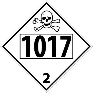 AccuformNMC DOT - Shipping & Vehicle - 1017, 10-3/4" Wide x 10-3/4" High, Rigid Plastic Placard Black on White, UV Resistant, Chemical Resistant, Graffiti Proof DL72BR - 63375208