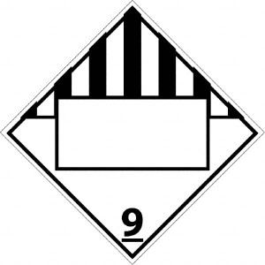 AccuformNMC DOT - Shipping & Vehicle - 9, 10-3/4" Wide x 10-3/4" High, Rigid Plastic Placard Black on White, UV Resistant, Chemical Resistant, Graffiti Proof DL67BR - 63375562