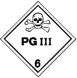 AccuformNMC 10-3/4" Wide x 10-3/4" High, Pressure-Sensitive Vinyl Placard Black on White, UV Resistant, Chemical Resistant, Graffiti Proof DL127P - 83734186