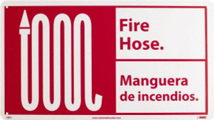 AccuformNMC Fire Hose, Rigid Plastic Fire Sign 18" Wide x 10" High, English/Spanish FBA1R - 00504902