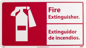 AccuformNMC Fire Extinguisher, Rigid Plastic Fire Sign 18" Wide x 10" High, English/Spanish FBA3R - 00504944