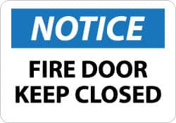 AccuformNMC Notice - Fire Door - Keep Closed, Pressure Sensitive Vinyl Fire and Exit Sign 14" Wide x 10" High N273PB - 00807156