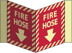 AccuformNMC Fire Hose, Acrylic Fire Sign 8-3/4" Wide x 5-3/4" High, Glow-in-the-Dark GLV33 - 05199575