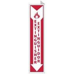AccuformNMC Extinguisher, Plastic Fire Sign 4" Wide x 18" High, English/Spanish TV45 - 05244587