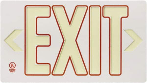 AccuformNMC Exit, Plastic Exit Sign 15-1/4" Wide x 8-1/4" High, Glow-in-the-Dark 7132B - 37647989