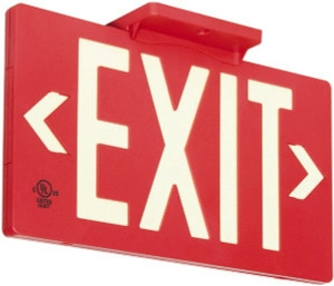 AccuformNMC Fire & Exit Signs, Type: Exit, Legend: Exit, Message or Graphic: Message & Graphic, Material: Plastic, Language: English, Viewing Points: Two-View 7052100B - 39735147