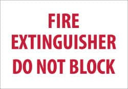 AccuformNMC Fire Extinguisher - Do Not Block, Plastic Fire Sign 10" Wide x 7" High, Glow-in-the-Dark GL132R - 62202676