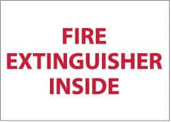 AccuformNMC Fire Extinguisher Inside, Pressure Sensitive Vinyl Fire Sign 9" Wide x 6" High, Glow-in-the-Dark GL134P - 62202692