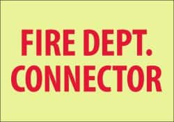 AccuformNMC Fire Dept. Connector, Plastic Fire Sign 10" Wide x 7" High, Glow-in-the-Dark GL155R - 62202981