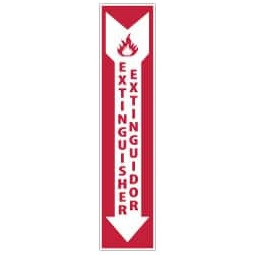 AccuformNMC Extinguisher, Plastic Fire Sign 4" Wide x 18" High, English/Spanish, Glow-in-the-Dark GL175R - 62203096