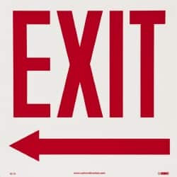 AccuformNMC Exit, Pressure Sensitive Vinyl Exit Sign 10" Wide x 10" High, Glow-in-the-Dark GL16P - 63374144