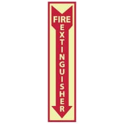 AccuformNMC Fire Extinguisher, Pressure Sensitive Vinyl Fire Sign 4" Wide x 18" High, Glow-in-the-Dark MSCGL23P - 63374227