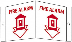 AccuformNMC Fire Alarm, Acrylic Fire Sign 8-3/4" Wide x 5-3/4" High VS3R - 63374581