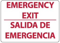 AccuformNMC Emergency Exit, Plastic Exit Sign 14" Wide x 10" High, English/Spanish M738RB - 72310865