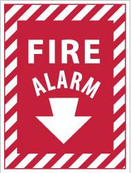 AccuformNMC Fire Alarm, Aluminum Fire Sign 9" Wide x 12" High FAWMA - 74737602
