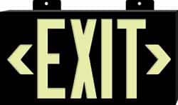 AccuformNMC Exit, Plastic Exit Sign 15-1/4" Wide x 8-1/4" High, Glow-in-the-Dark 7002B - 75336578