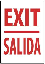 AccuformNMC Exit, Plastic Exit Sign 14" Wide x 20" High, English/Spanish M353RC - 75391367