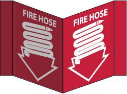AccuformNMC Fire Hose, Acrylic Fire Sign 8-3/4" Wide x 5-3/4" High VS2R - 75392027