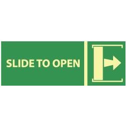 AccuformNMC Slide to Open, Pressure Sensitive Vinyl Exit Sign 14" Wide x 5" High, Glow-in-the-Dark GL319P - 83734285