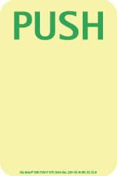 AccuformNMC Push, Polyester Exit Sign 4" Wide x 6" High, Glow-in-the-Dark 50F-7SN-P - 86710894