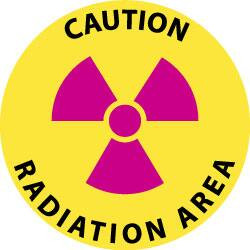 AccuformNMC "Caution - Radiation Area" Adhesive-Backed Floor Sign Round, Black & Magenta on Yellow, Use for Accident Prevention WFS22 - 08512832