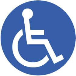 AccuformNMC Handicap Symbol Graphic, Adhesive-Backed Floor Sign Round, White on Blue, Use for Restroom, Janitorial & Housekeeping WFS26 - 08512873