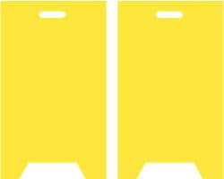 AccuformNMC Blank - No Legend, 12" Wide x 20" High, Plastic Floor Sign A-Frame, Yellow, For Accident Prevention FSBY - 74725821