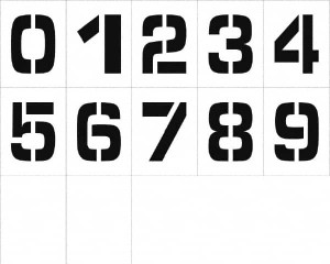 AccuformNMC 0 to 9 Number Set Stencil 8 Inch High x 8 Inch Wide Character x 0.06 Inch Thick, Polyethylene PMN8 - 77557171