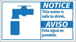 AccuformNMC "Notice - This Water Is Safe to Drink", 10" Long x 18" Wide, Pressure-Sensitive Vinyl Safety Sign Rectangle, 0.004" Thick, Use for Accident Prevention NBA6P - 00504738