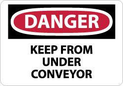 AccuformNMC "Danger - Keep From Under Conveyor", 10" Long x 14" Wide, Aluminum Safety Sign Rectangle, 0.04" Thick, Use for Accident Prevention D448AB - 01142702