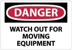 AccuformNMC "Danger - Watch Out for Moving Equipment", 10" Long x 14" Wide, Rigid Plastic Safety Sign Rectangle, 0.05" Thick, Use for Accident Prevention D467RB - 01143312